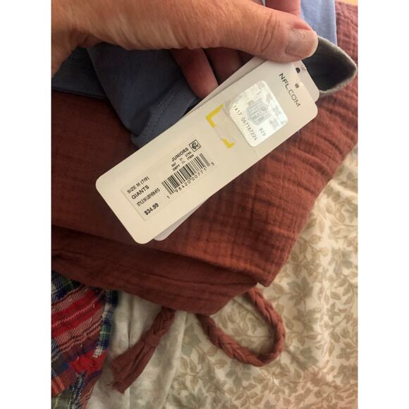 NFL Team Apparel Teens NWT Girls' Blue NY Giants Knit Top Tee Size M (7/9) - Picture 7 of 10